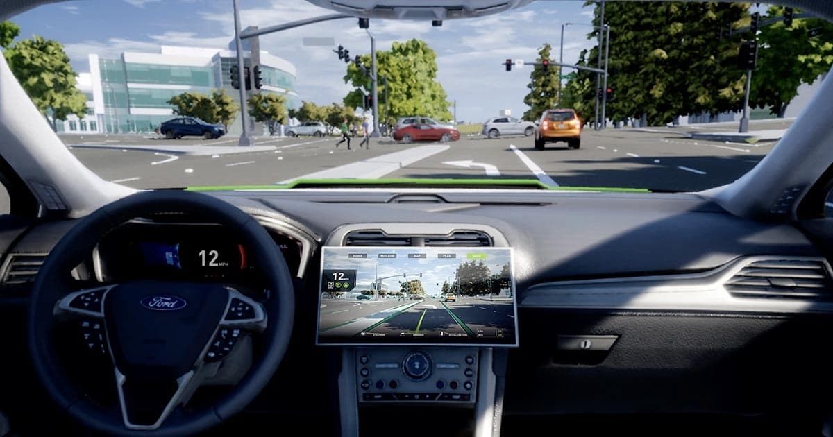 図5. DRIVE Simのシミュレーションの中でトレーニングを行う光景。出典：NVIDIA.