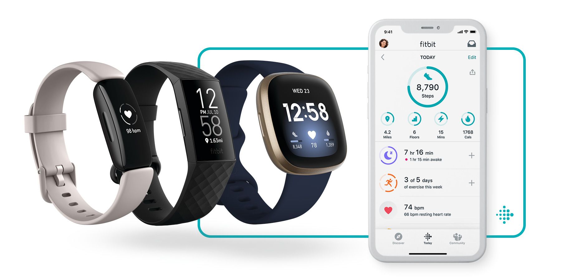 Googleが買収したFitbitのヘルスケアアプリとの連動例。 via Fitbit