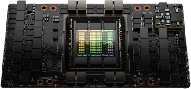 NVIDIA H100 GPU 搭載の新型 SXM5 モジュール。出典：NVIDIA